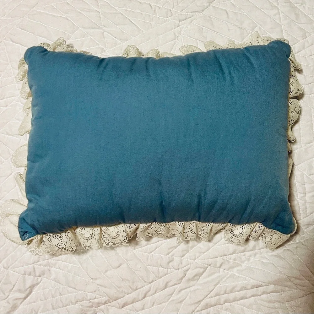 Vintage Lace Trimmed Cookie Jar Pillow